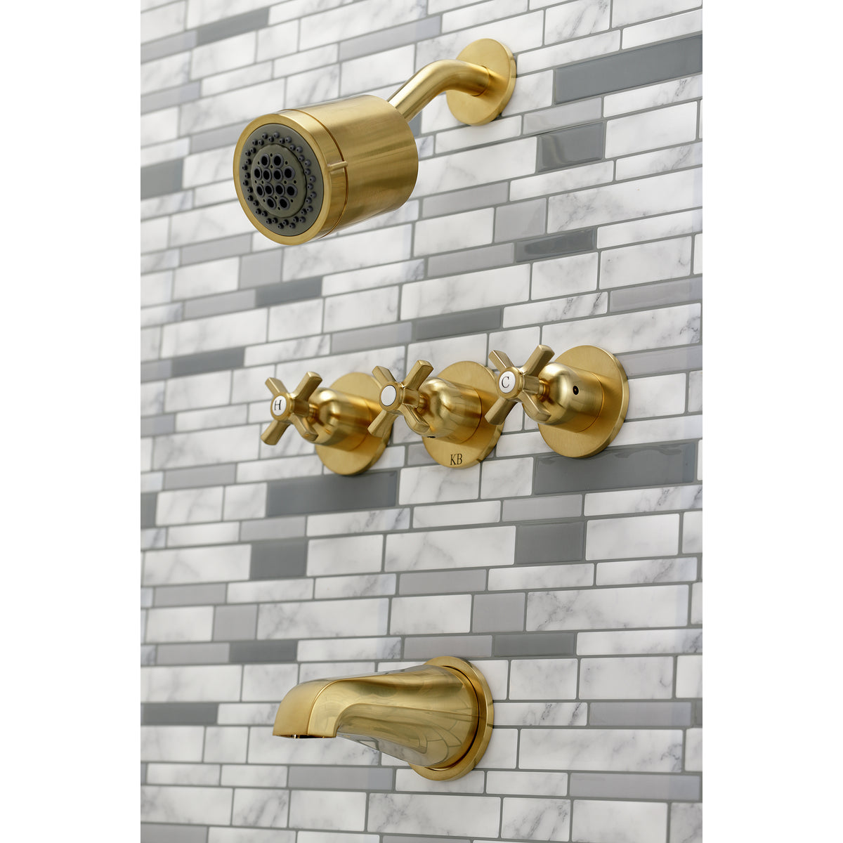 Millennium Three-Handle Tub and Shower Faucet
