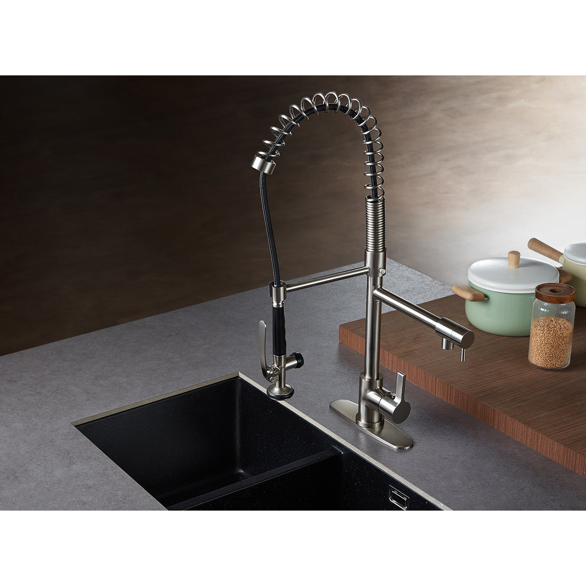 Gourmetier LS8505CTL Continental Single-Handle Pre-Rinse Kitchen Faucet