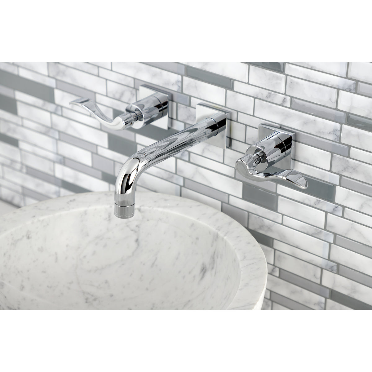 Kingston Brass KS6126DFL NuWave Two-Handle Wall Mount Bathroom Faucet