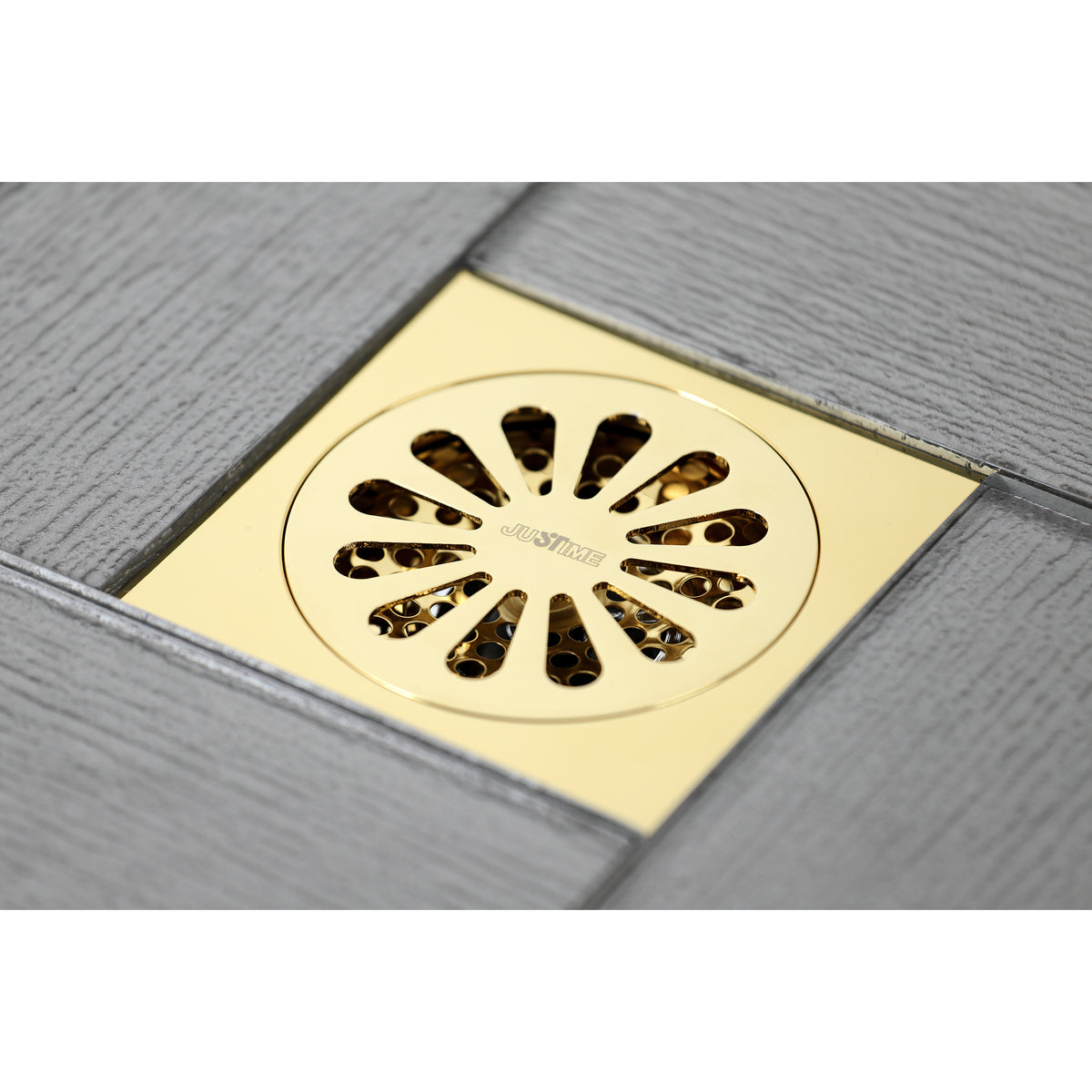 Kingston Brass Watercourse Sunburst 4" Square Grid Shower Drain