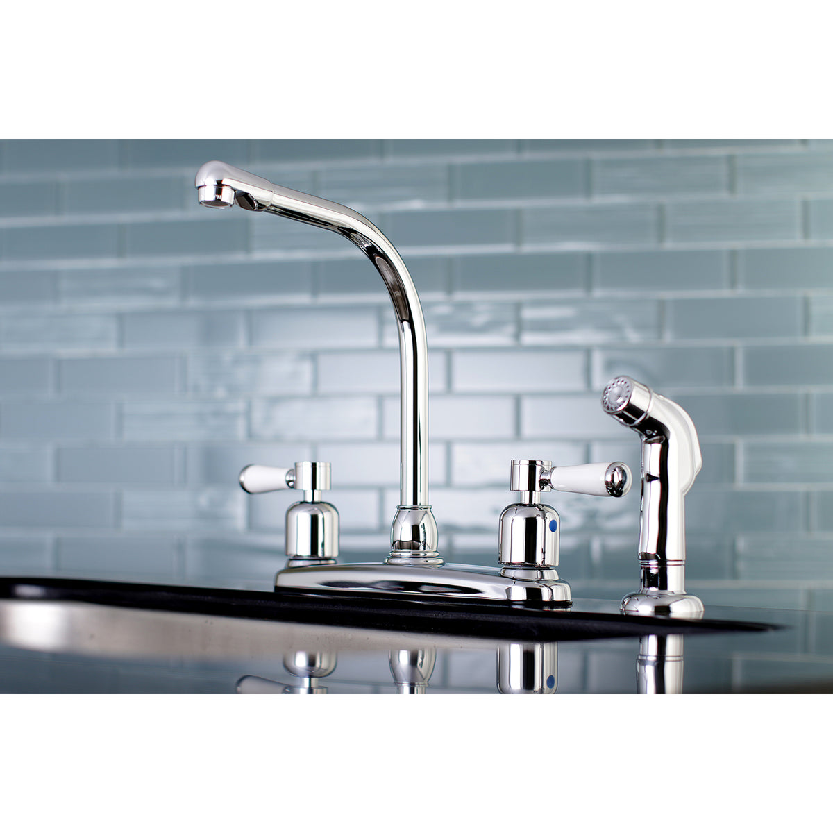 Kingston Brass FB751DPLSP Paris 8-Inch Centerset Kitchen Faucet with Sprayer