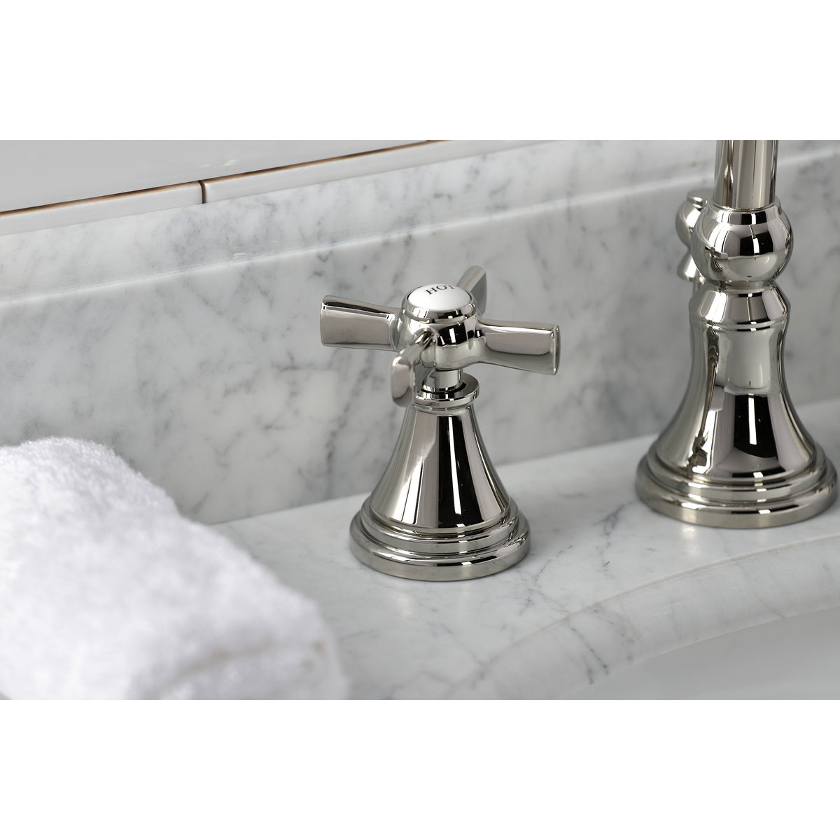 Kingston Brass KS2985ZX Millennium Widespread Bathroom Faucet with Brass Pop-Up