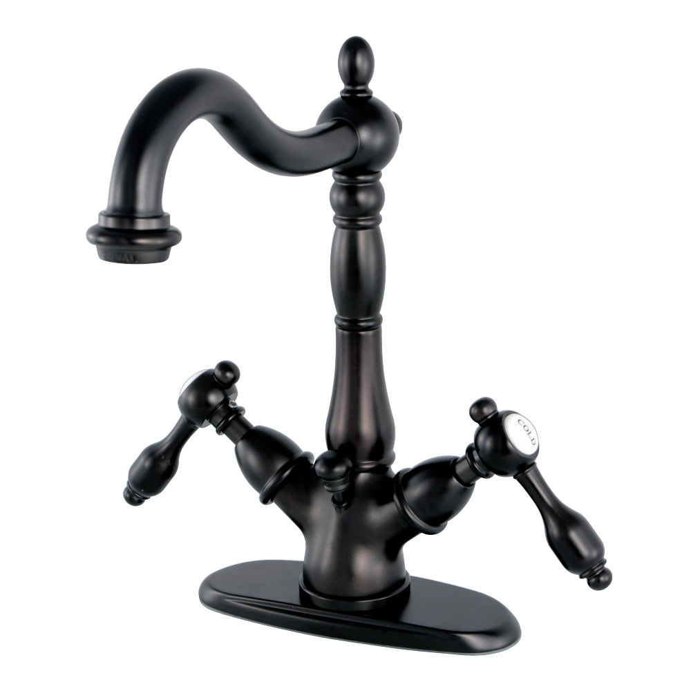 Kingston Brass KS1435TAL Tudor Two-Handle Bathroom Faucet with Brass Pop-Up and Cover Plate