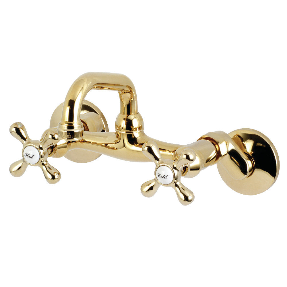 Kingston Brass KS212PB Two-Handle Wall Mount Bar Faucet