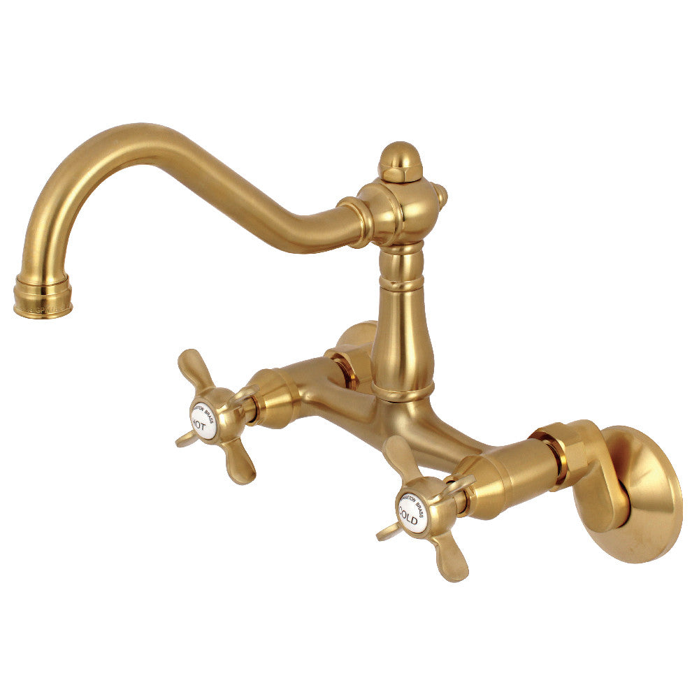 Kingston Brass KS3228BEX 6-Inch Adjustable Center Wall Mount Kitchen Faucet