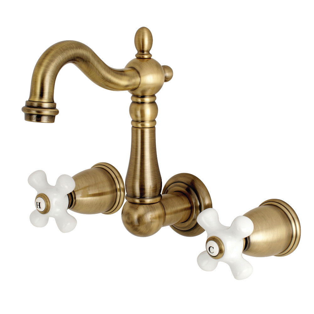 Kingston Brass KS1223PX Heritage Wall Mount Bathroom Faucet