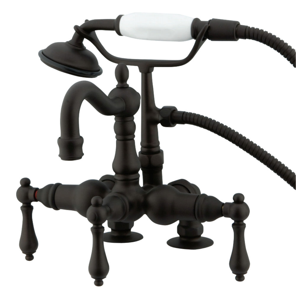 Vintage 3-3/8-Inch Deck Mount Clawfoot Tub Faucet with Hand Shower