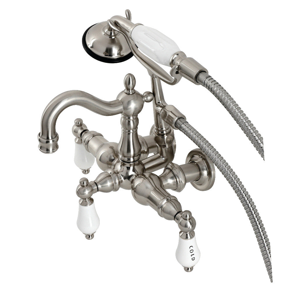 Heritage 3-3/8" Tub Wall Mount Clawfoot Tub Faucet with Hand Shower