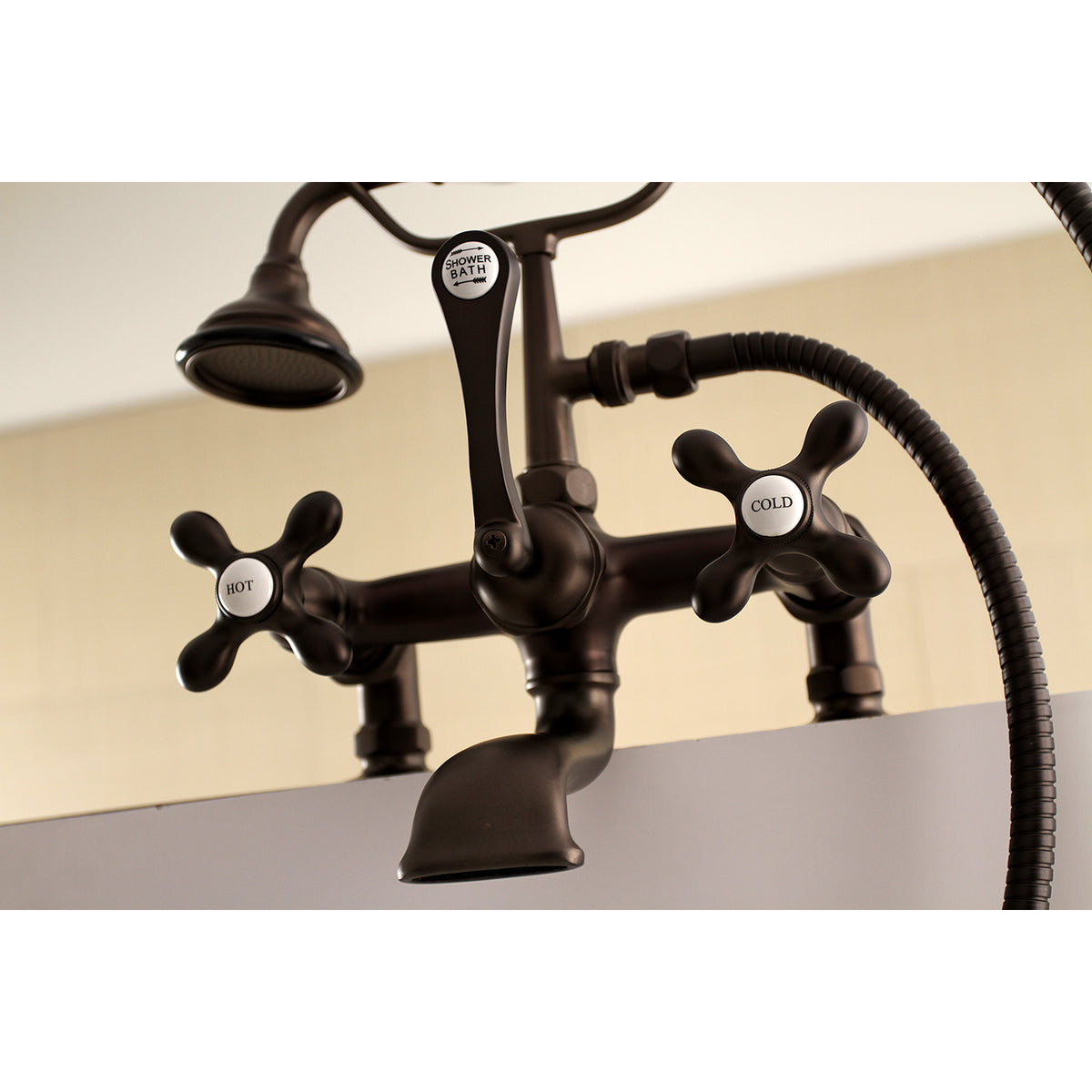 Aqua Vintage 7-Inch Tub Faucet with Hand Shower