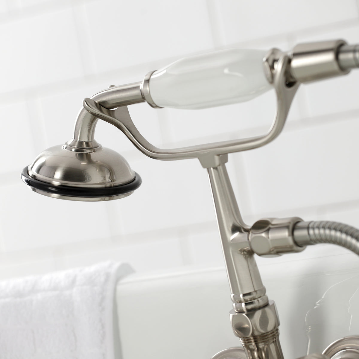 Vintage 3-3/8" Tub Wall Mount Clawfoot Tub Faucet with Hand Shower