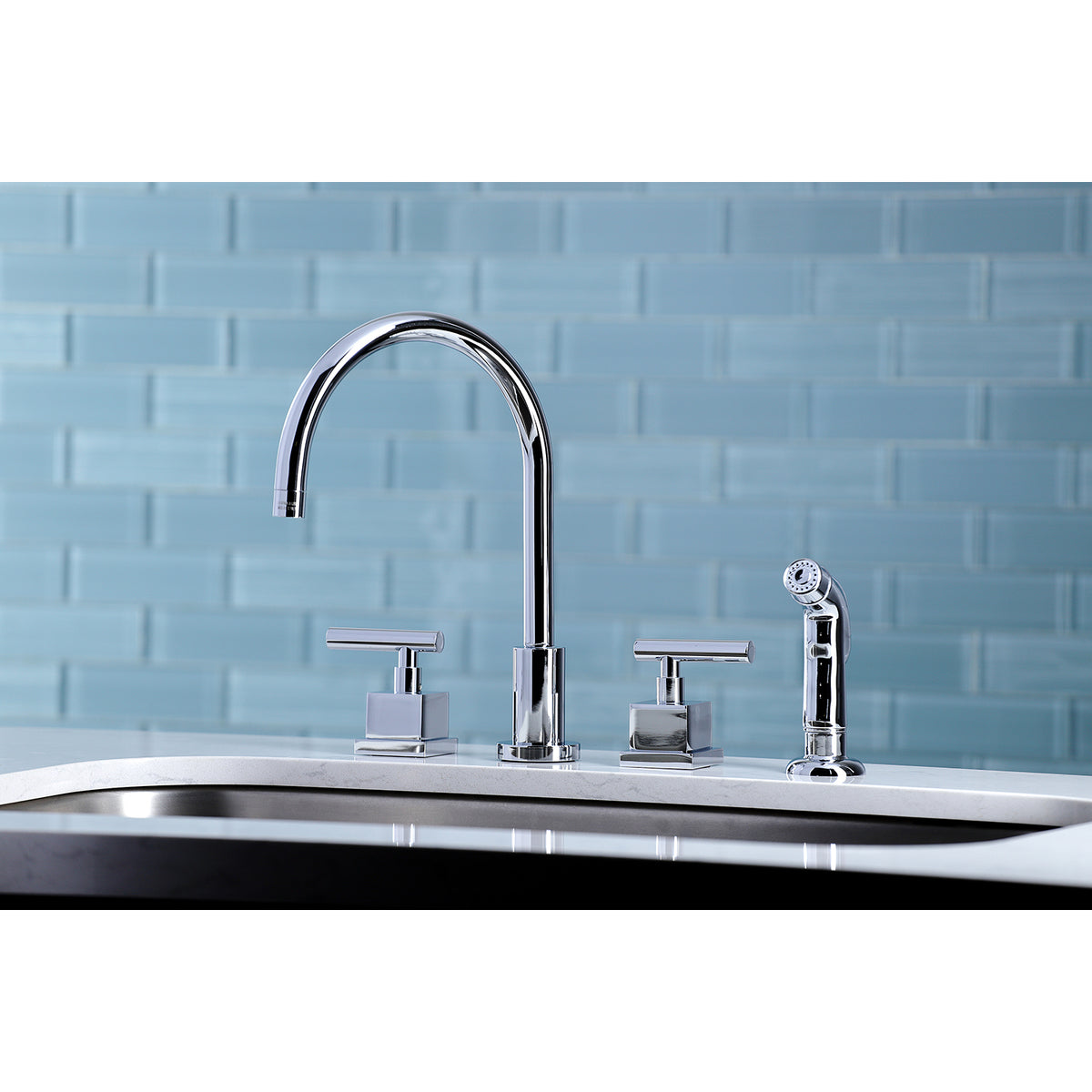 Kingston Brass KS8728CQL Widespread Kitchen Faucet