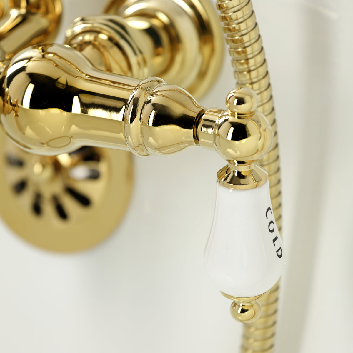 Vintage 3-3/8" Tub Wall Mount Clawfoot Tub Faucet with Hand Shower