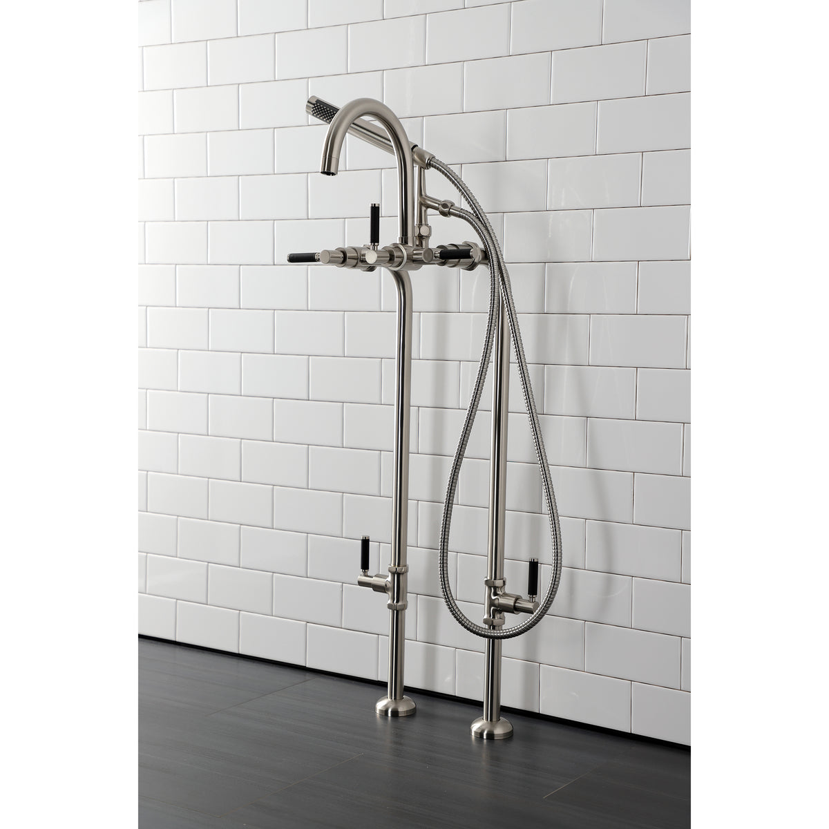 Aqua Vintage Concord Freestanding Tub Faucet with Supply Line, Stop Valve
