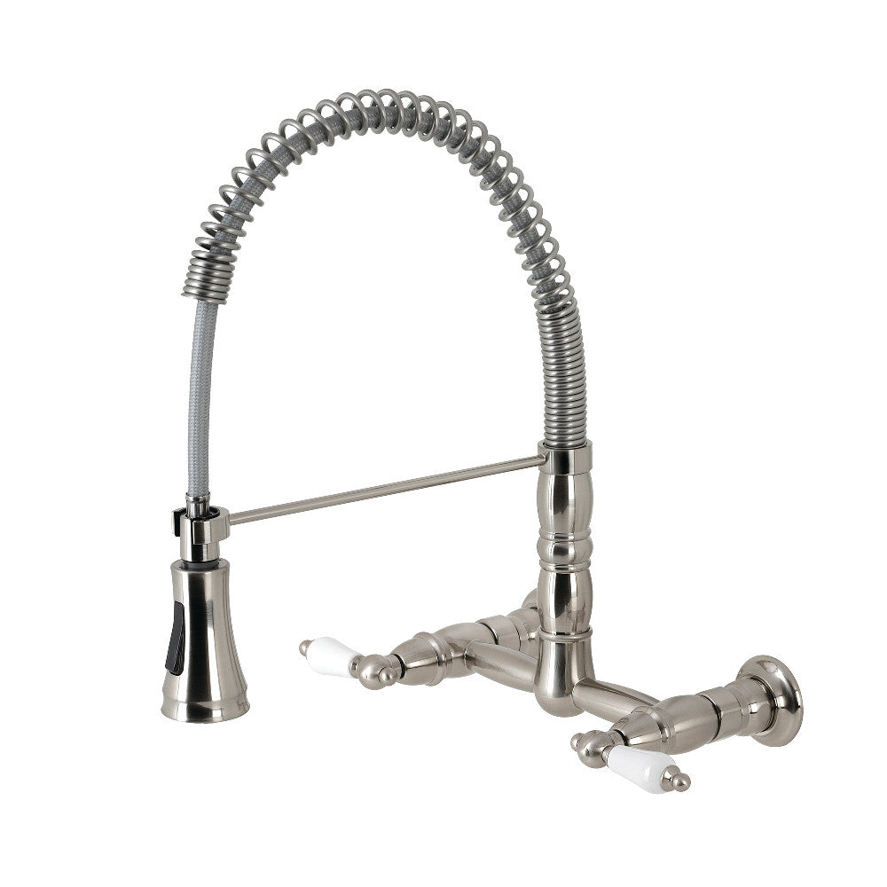 Gourmetier GS1245PL Heritage Two-Handle Wall-Mount Pull-Down Sprayer Kitchen Faucet