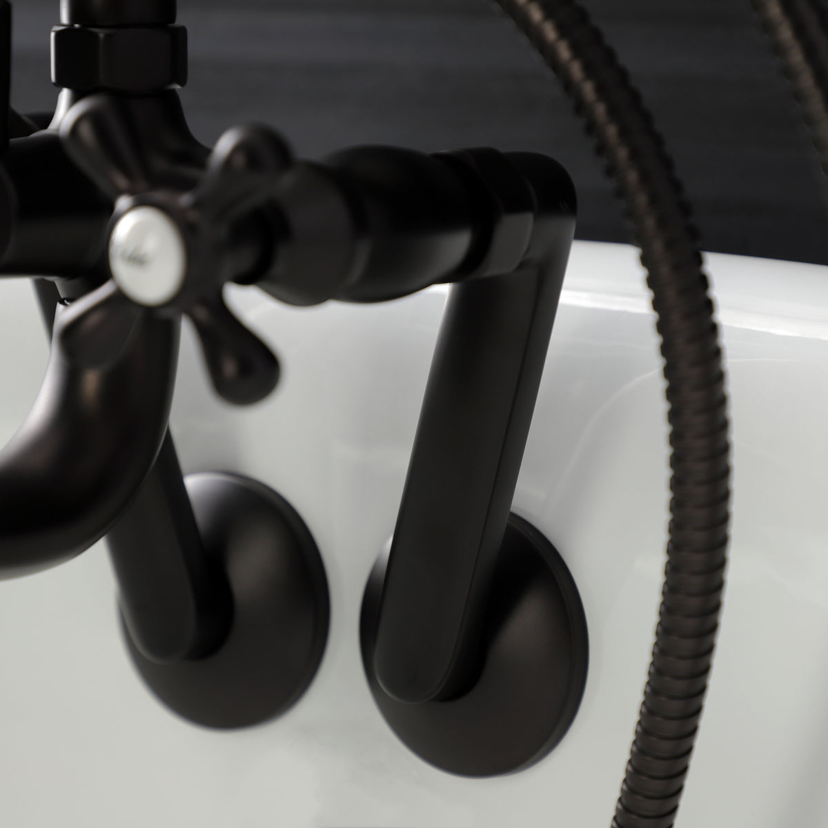 Kingston Wall Mount Clawfoot Tub Faucet with Hand Shower