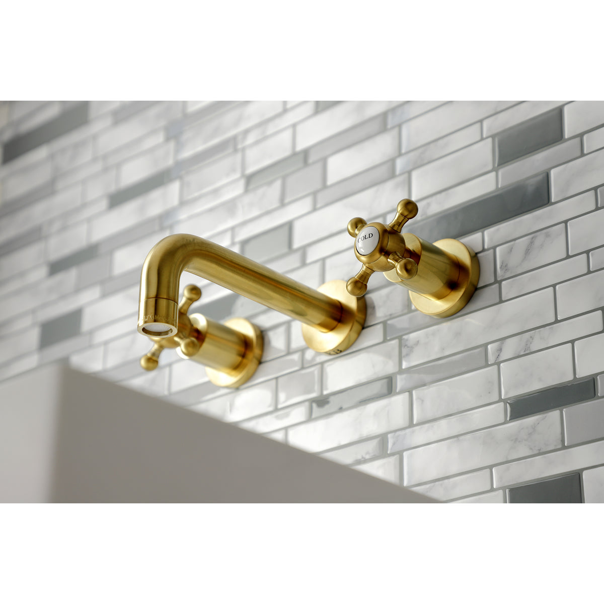 Kingston Brass KS8121BX Metropolitan 2-Handle 8 in. Wall Mount Bathroom Faucet