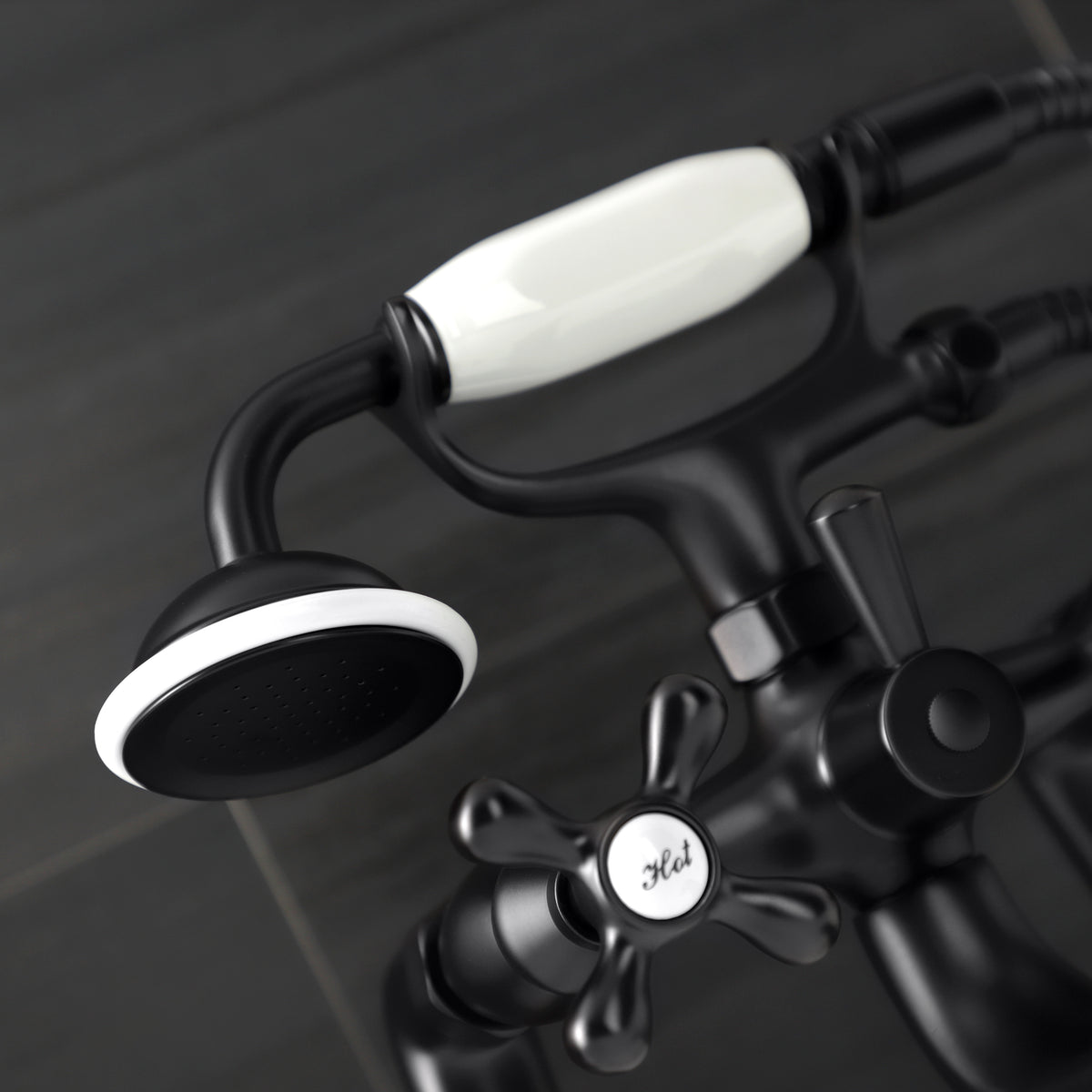 Kingston Deck Mount Clawfoot Tub Faucet with Hand Shower