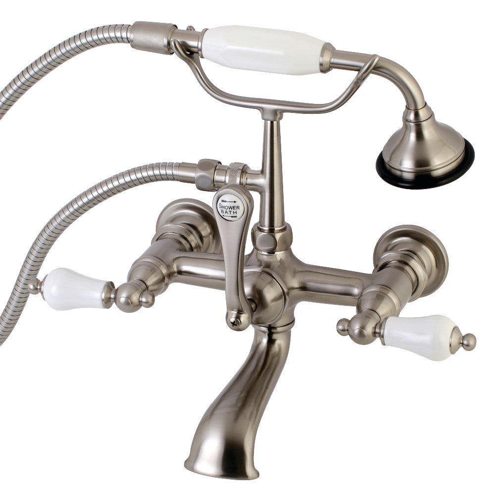 Aqua Vintage 7-Inch Wall Mount Tub Faucet with Hand Shower
