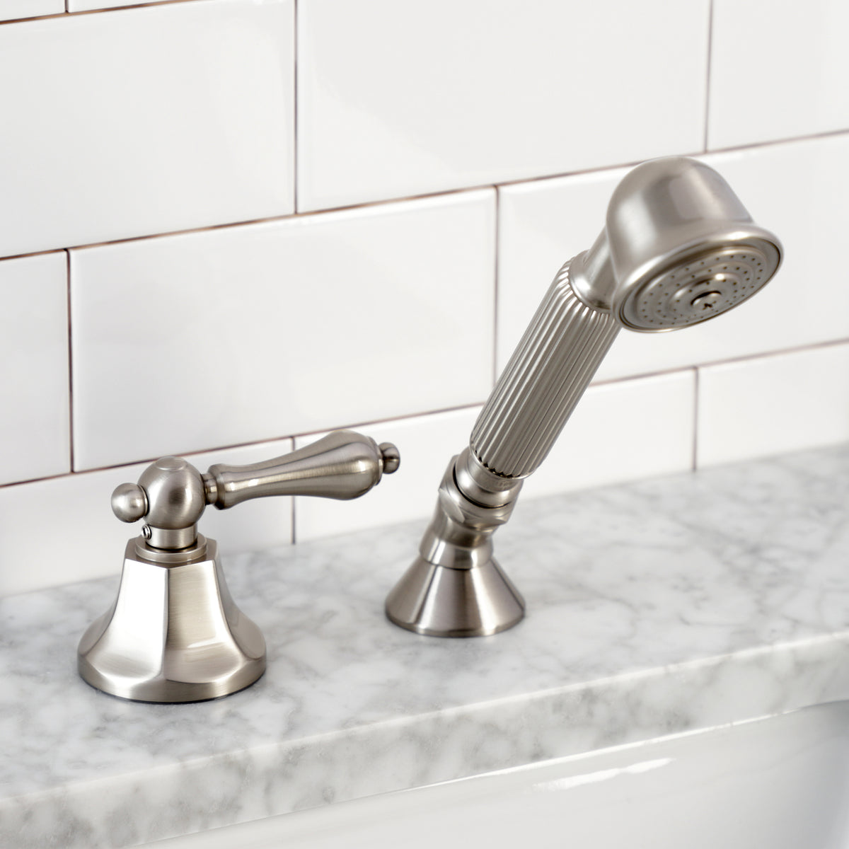 Kingston Brass Deck Mount Hand Shower with Diverter for Roman Tub Faucet