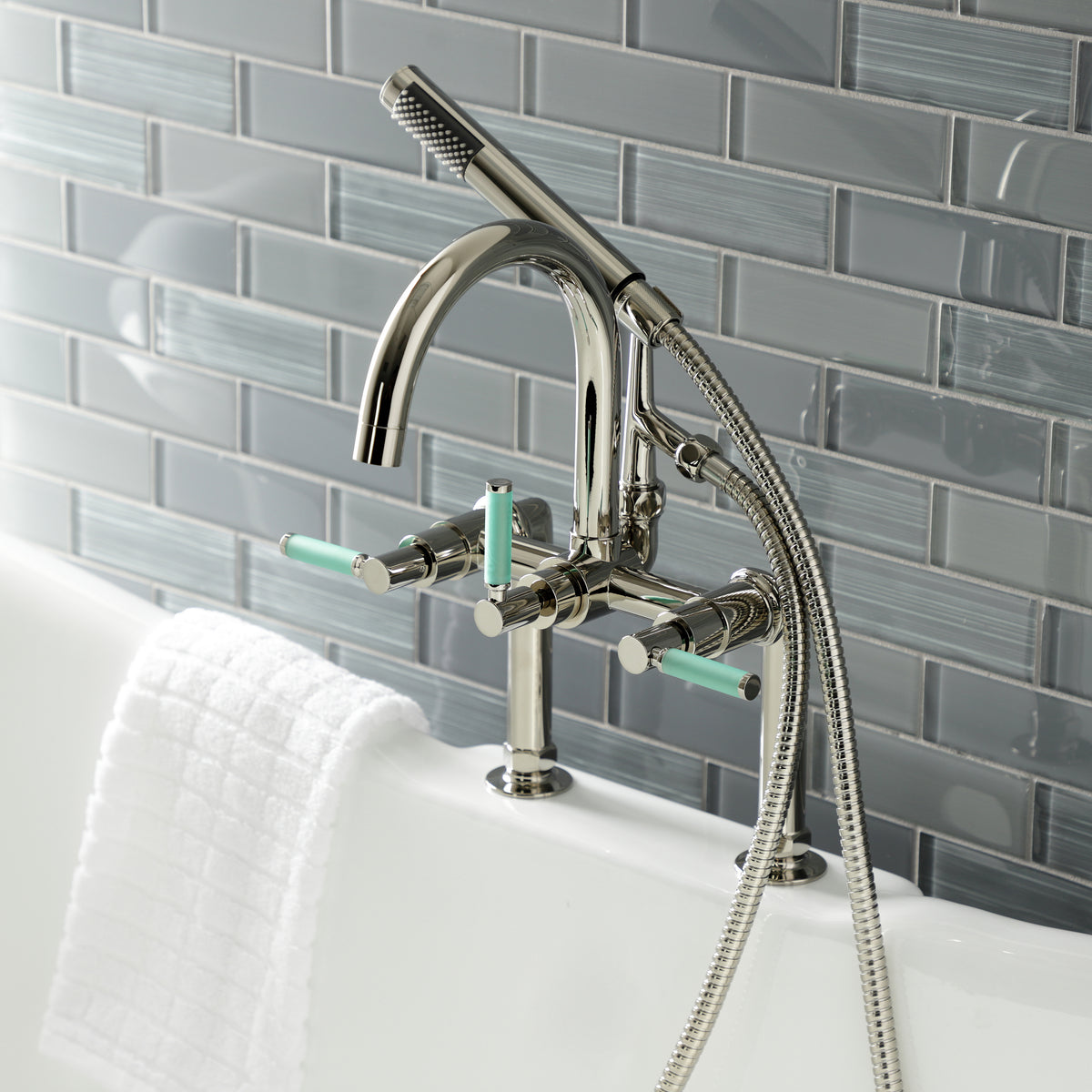 Aqua Vintage Kaiser 7-Inch Deck Mount Clawfoot Tub Faucet