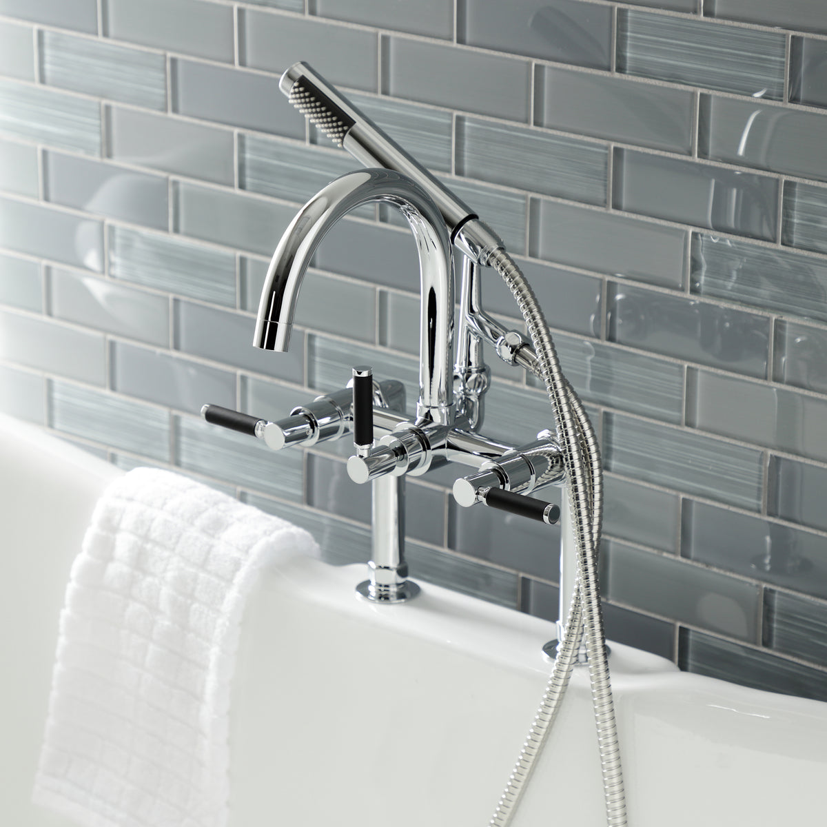 Aqua Vintage Kaiser 7-Inch Deck Mount Clawfoot Tub Faucet