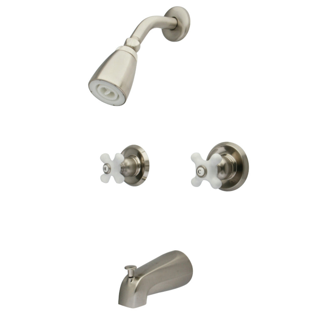 Magellan Tub & Shower Faucet with Porcelain Handles