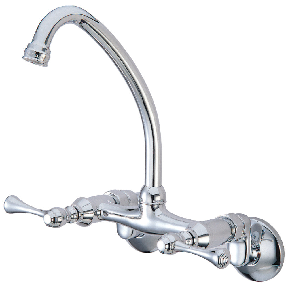 Kingston Brass KS314MB Kingston Two Handle Wall Mount Kitchen Faucet