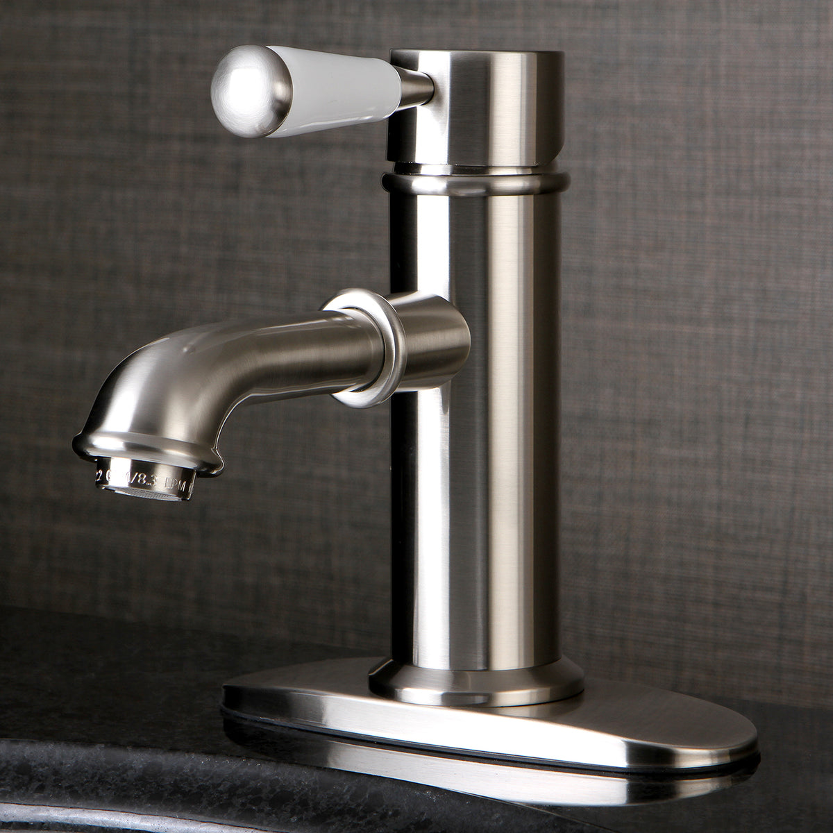 Kingston Brass KS7415DPL Paris Single Porcelain Lever Handle Bathroom Faucet