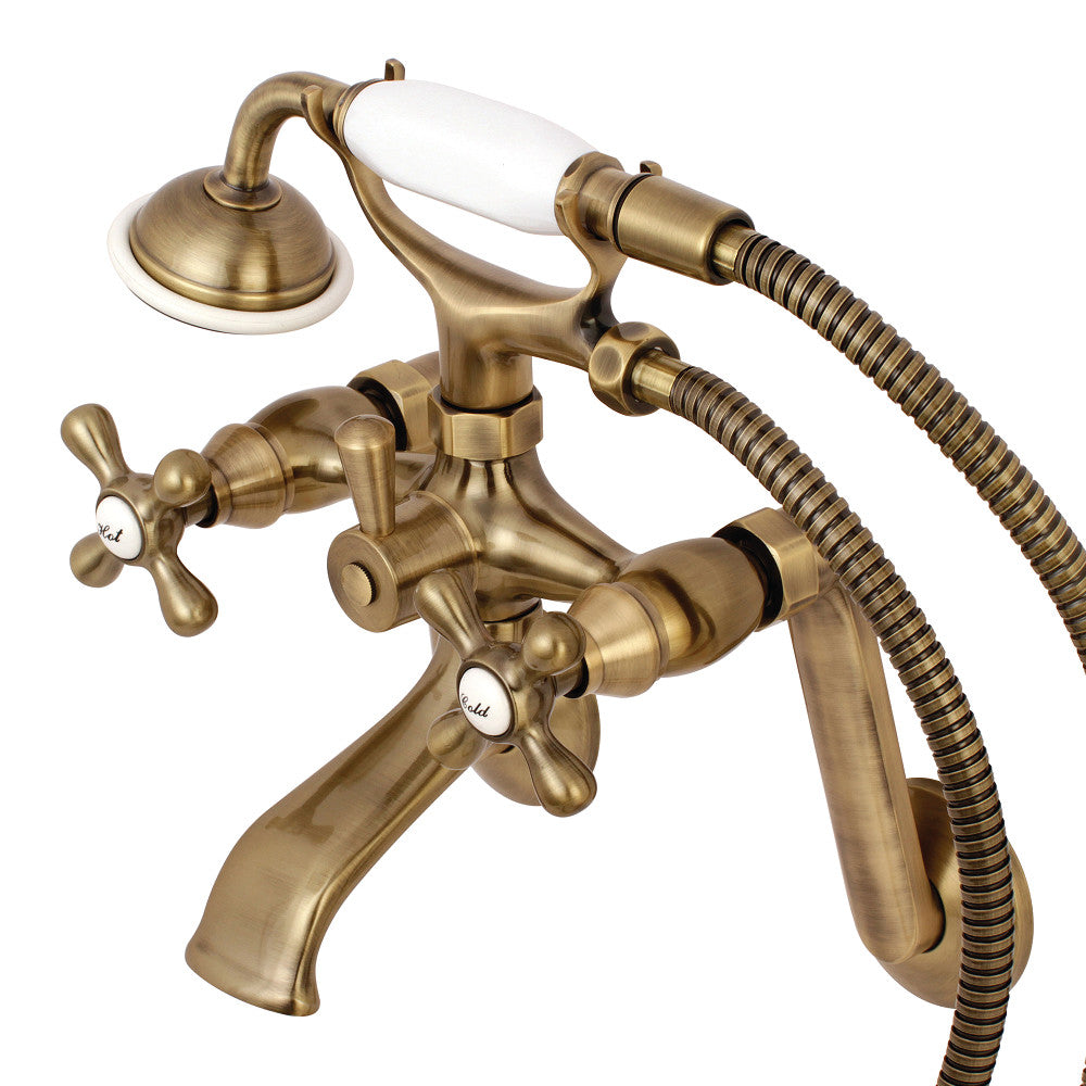Kingston Tub Wall Mount Clawfoot Tub Faucet with Hand Shower