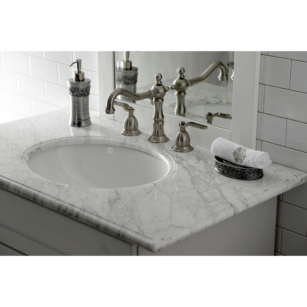 Kingston Brass KS1970KL Whitaker Widespread Bathroom Faucet with Brass Pop-Up