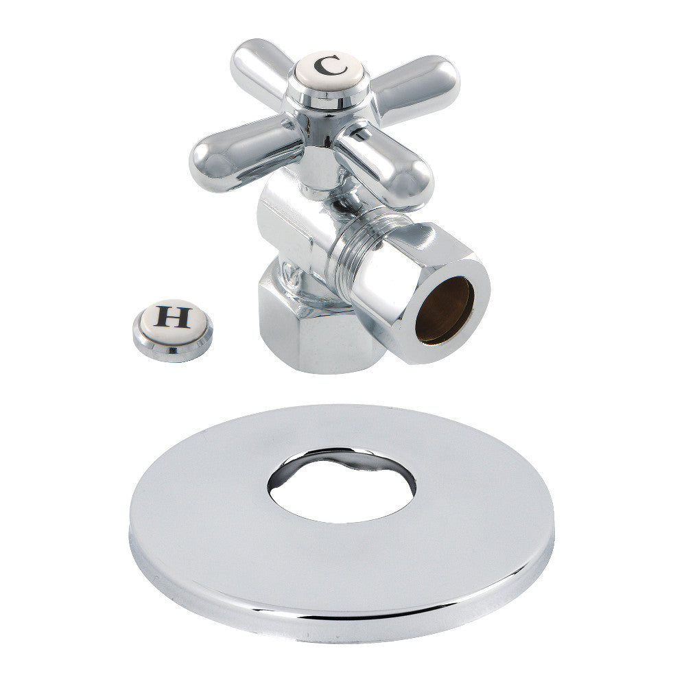 Kingston Brass 1/2-Inch FIP X 1/2-Inch OD Comp Quarter-Turn Angle Stop Valve with Flange