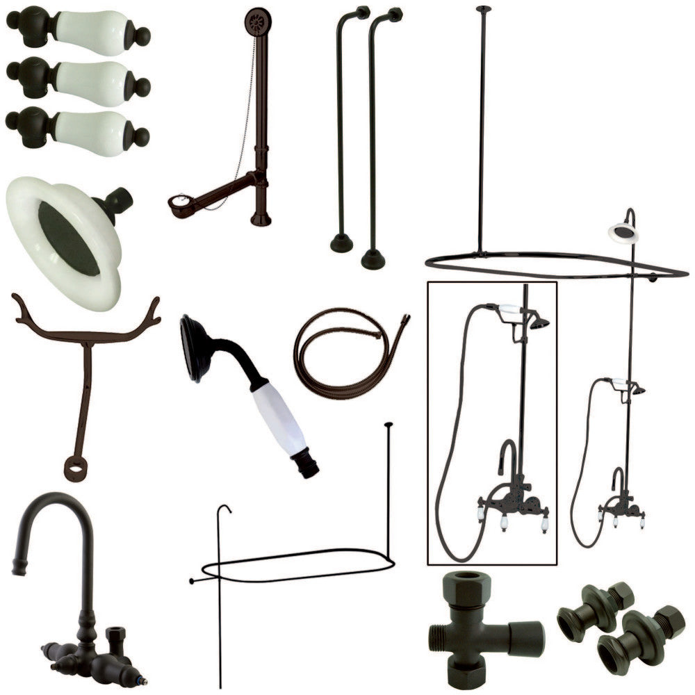 Vintage High-Arc Gooseneck Clawfoot Tub Faucet Package