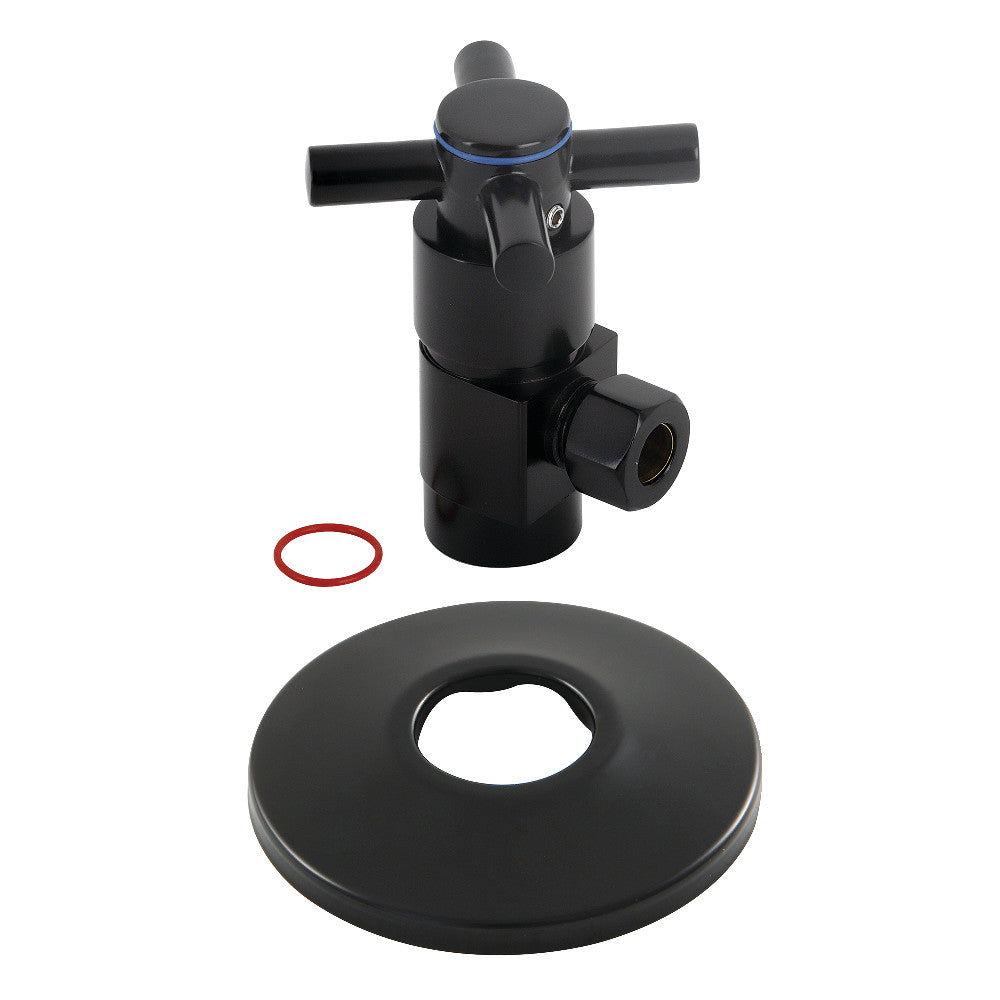 Kingston Brass 1/2"IPS x 3/8"O.D. Anti-Seize Deluxe Quarter-Turn Ceramic Hardisc Cartridge Angle Stop with Flange