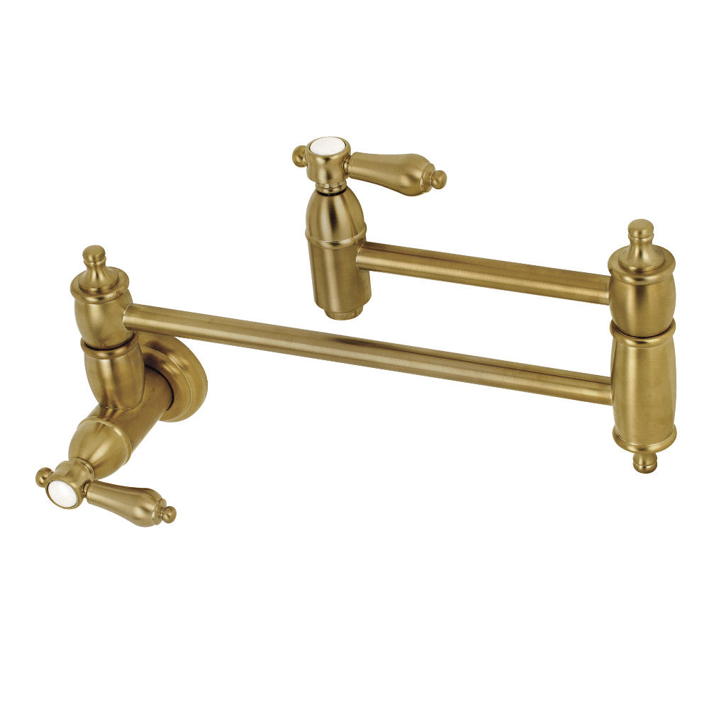 Kingston Brass KS3106BAL Heirloom Wall Mount Pot Filler Kitchen Faucet
