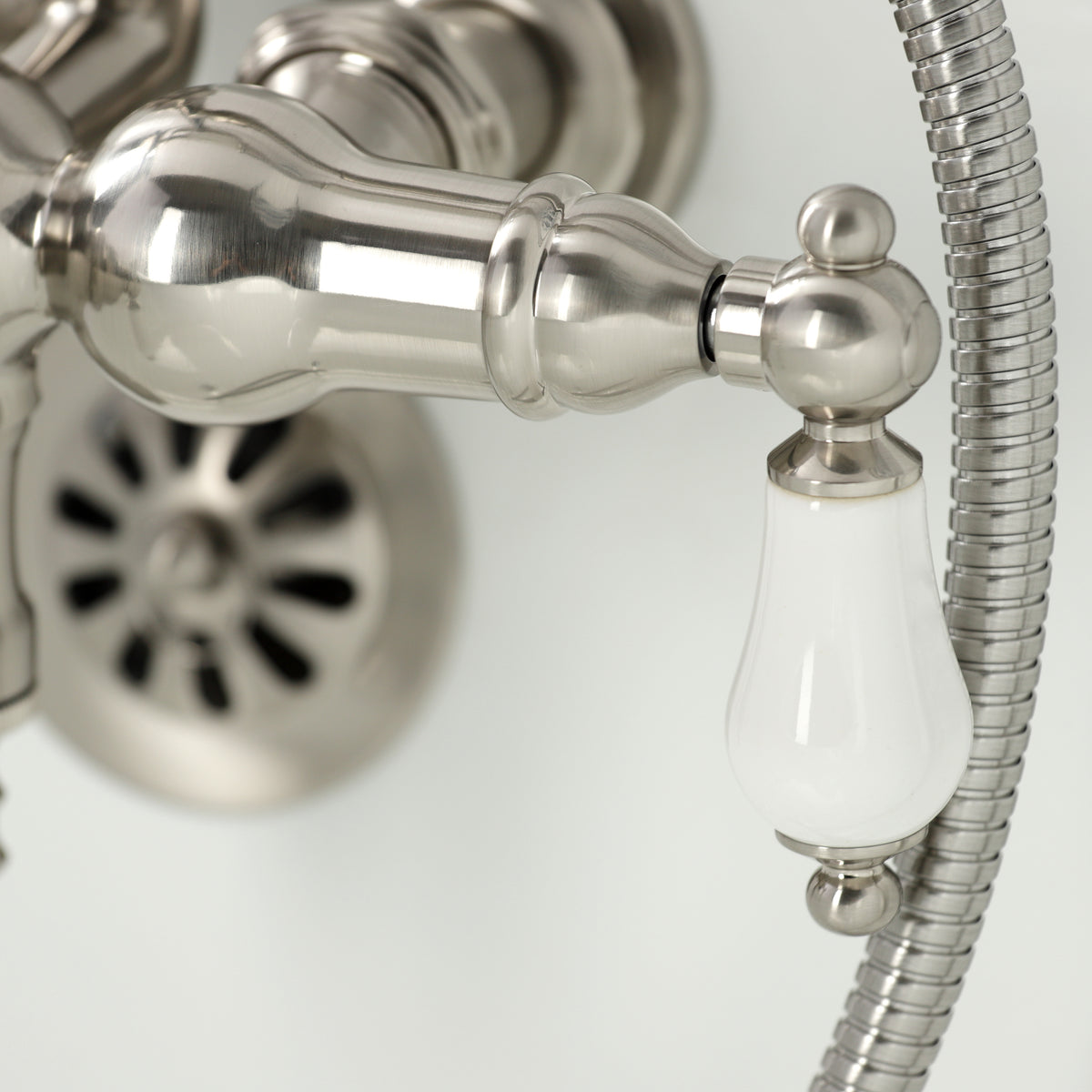 Vintage 3-3/8" Tub Wall Mount Clawfoot Tub Faucet with Hand Shower