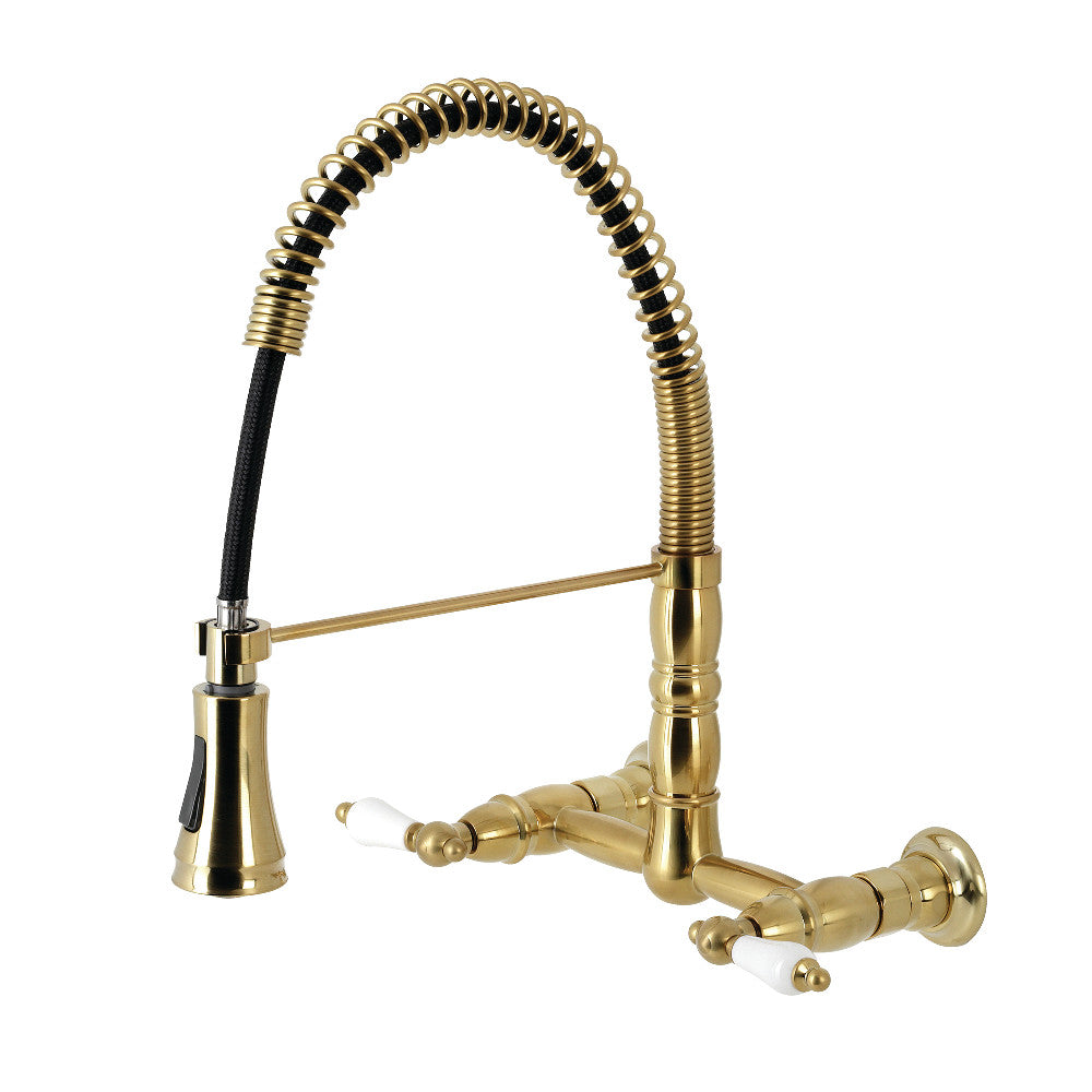 Gourmetier GS1245PL Heritage Two-Handle Wall-Mount Pull-Down Sprayer Kitchen Faucet