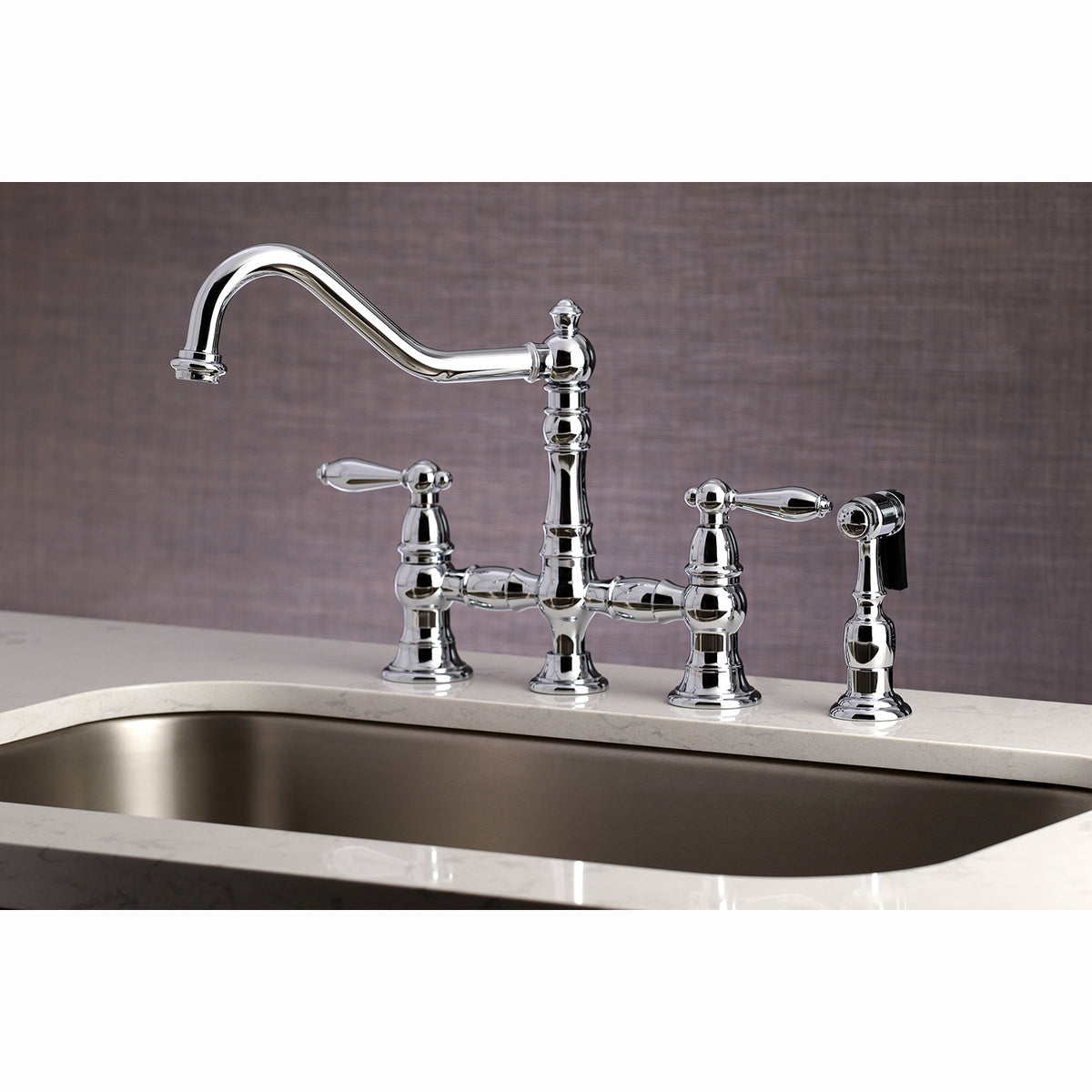 Kingston Brass KS3270ALBS Kitchen Faucet with Side Sprayer