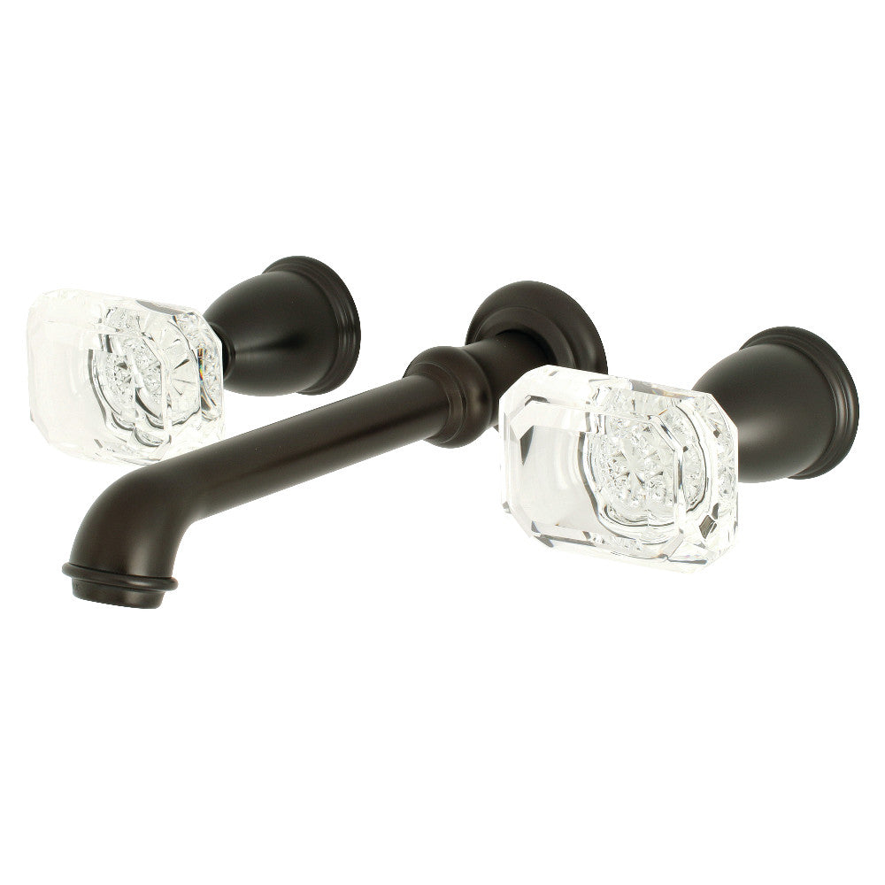 Kingston Brass KS7128WQL Krystal Onyx Two-Handle Wall Mount Bathroom Faucet
