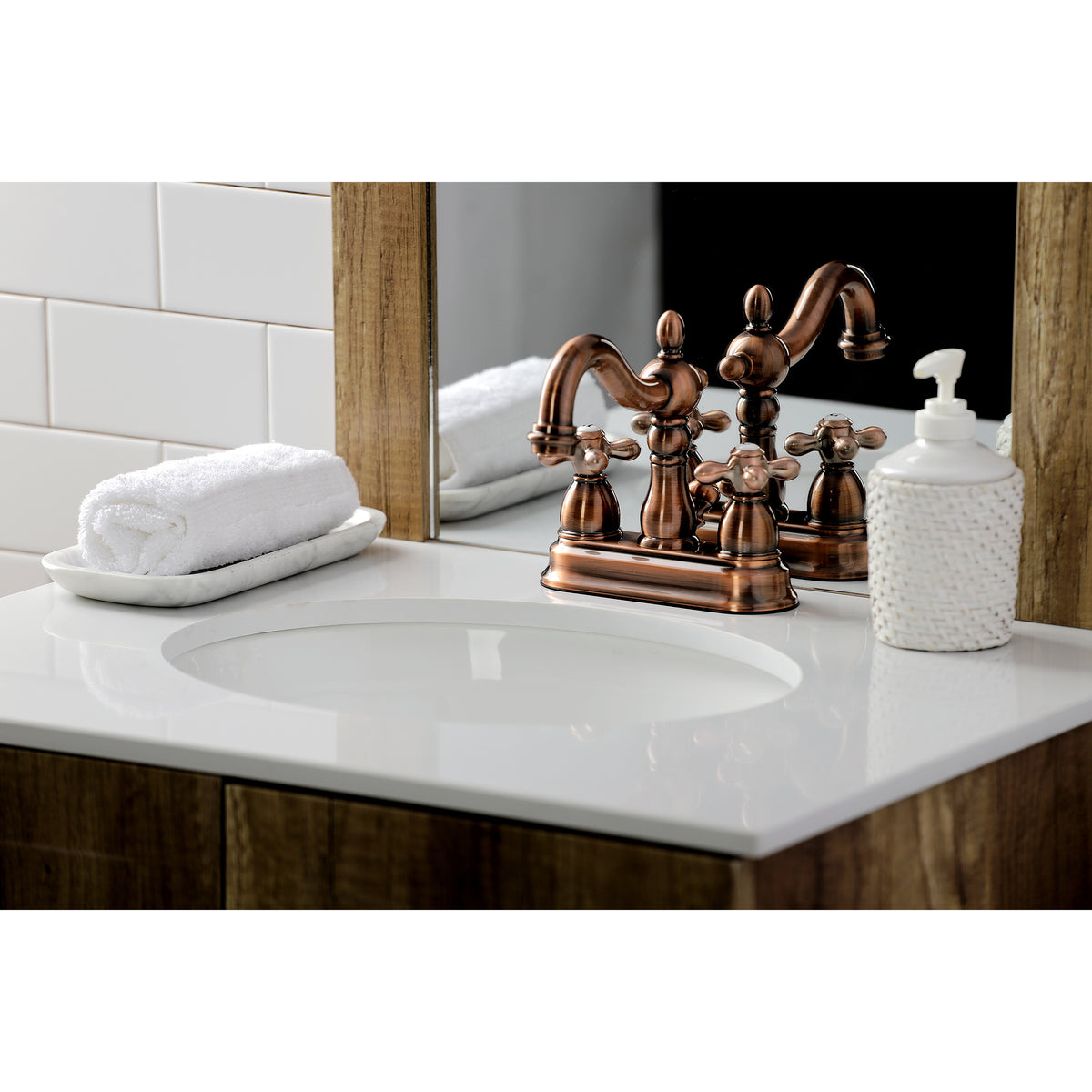 Kingston Brass KB1601AX Heritage 4 in. Centerset Bathroom Faucet