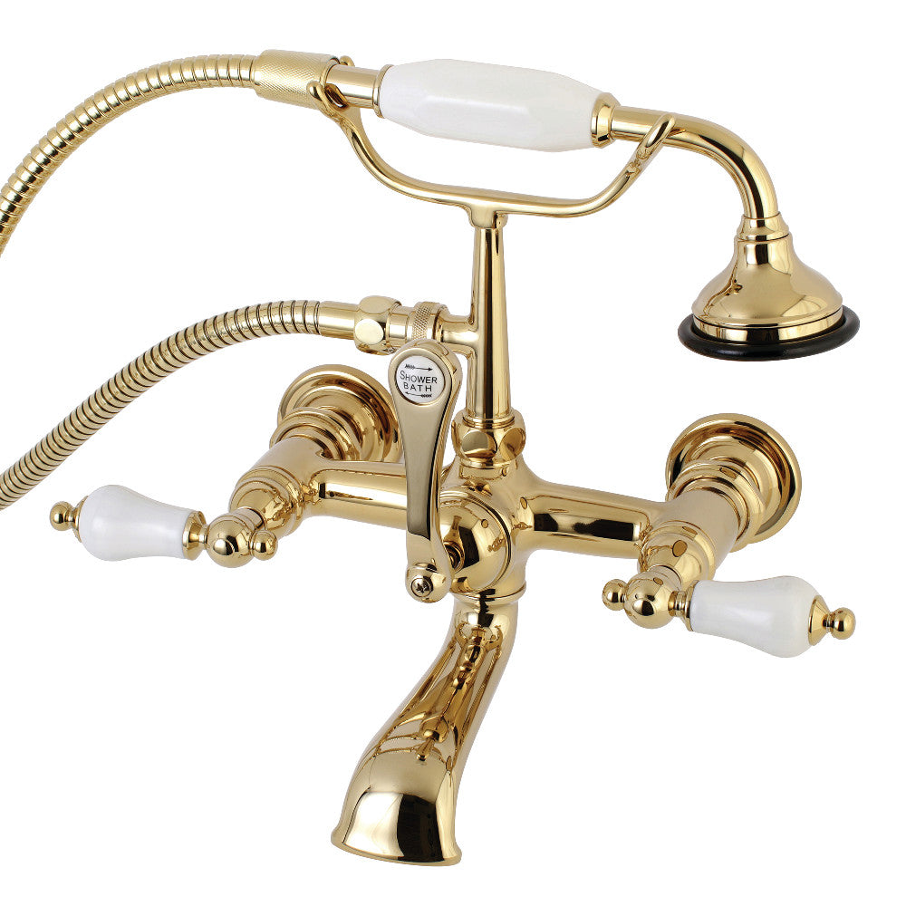 Aqua Vintage 7-Inch Wall Mount Tub Faucet with Hand Shower