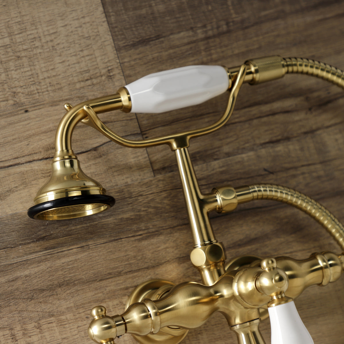 Aqua Vintage 3-3/8 Inch Wall Mount Tub Faucet with Hand Shower