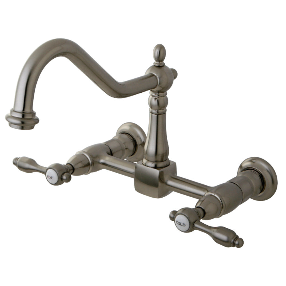 Kingston Brass KS1240TAL Tudor Wall Mount Bridge Kitchen Faucet