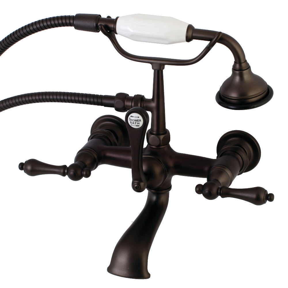 Aqua Vintage 7-Inch Wall Mount Tub Faucet with Hand Shower