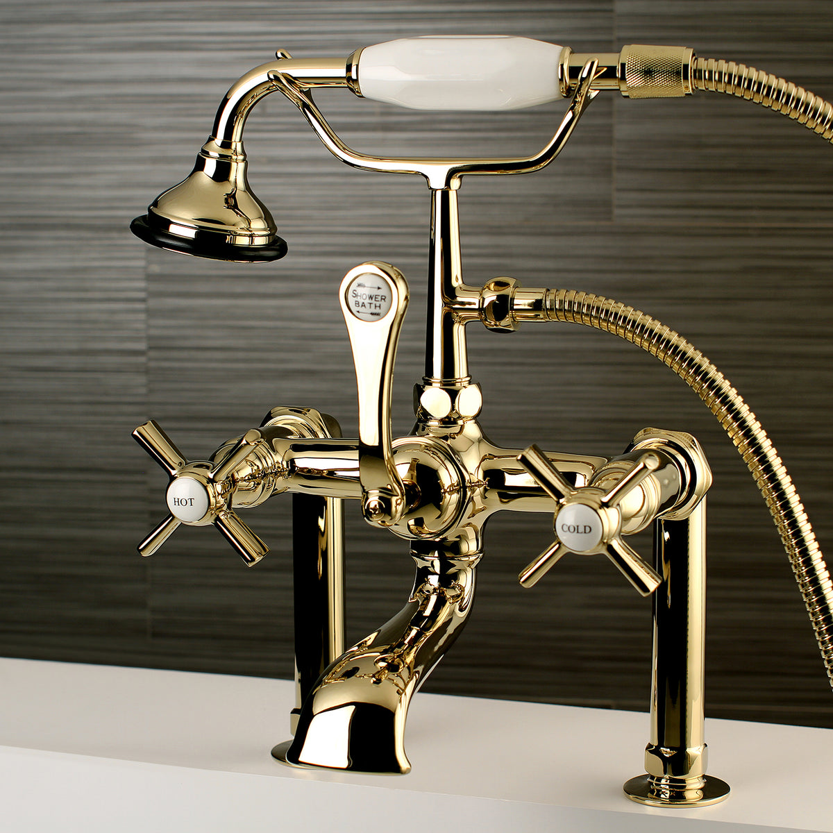 Aqua Vintage Millennium Deck Mount Clawfoot Tub Faucet