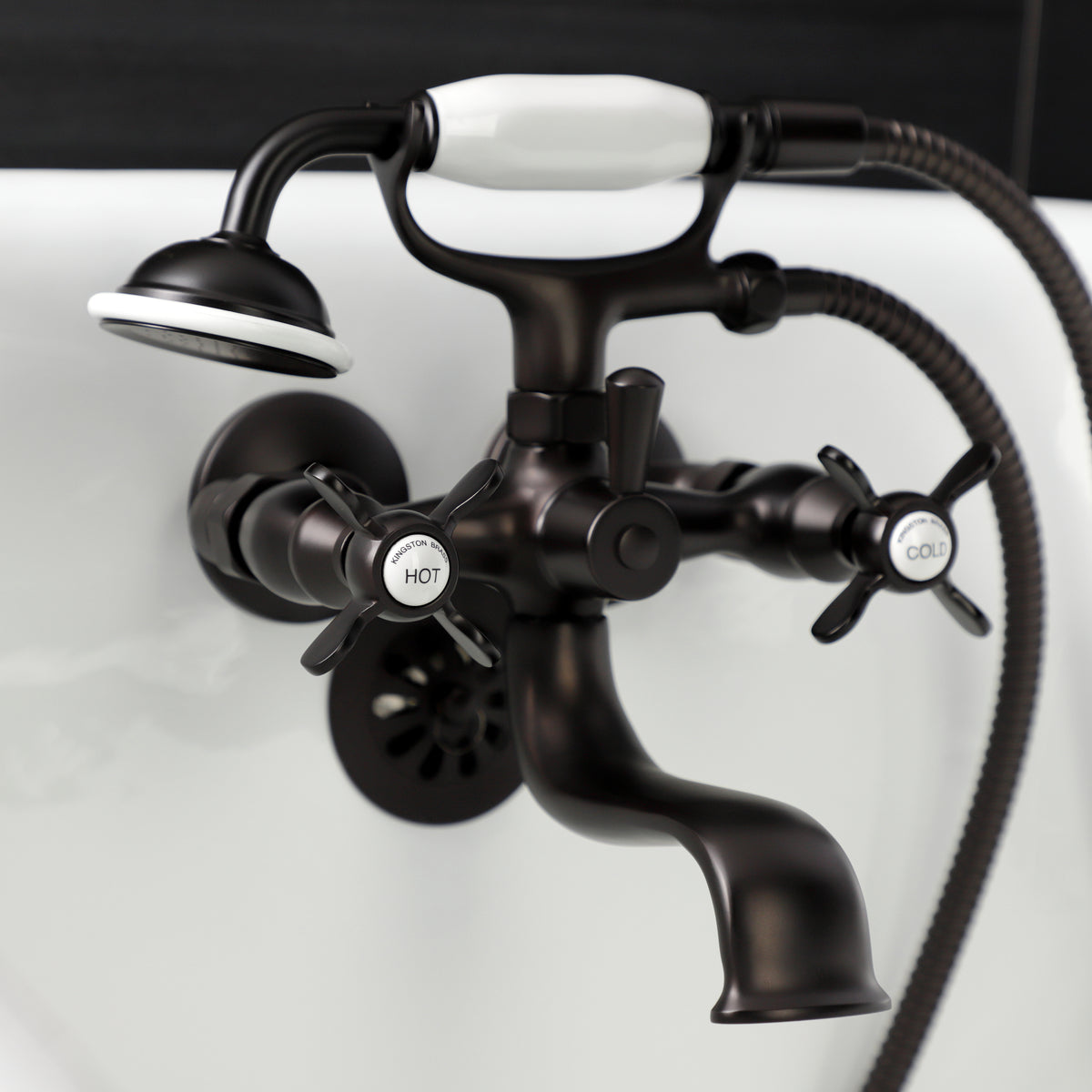 Essex Wall Mount Clawfoot Tub Faucet with Hand Shower
