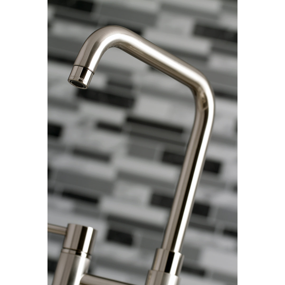 Kingston Brass KS8287DLBS Concord Two-Handle Bridge Kitchen Faucet with Brass Sprayer