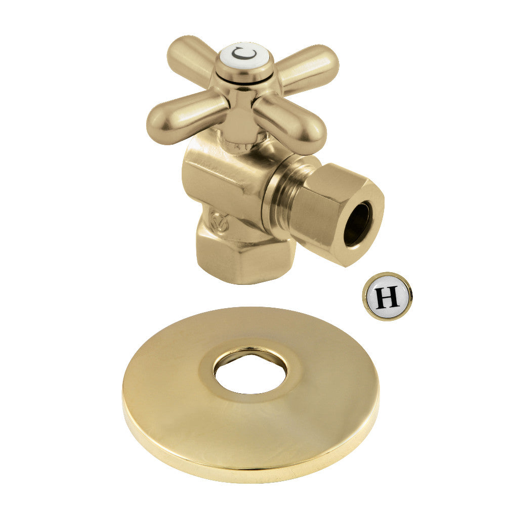 Kingston Brass 3/8" IPS X 3/8" OD Comp Quarter-Turn Angle Stop Valve with Flange