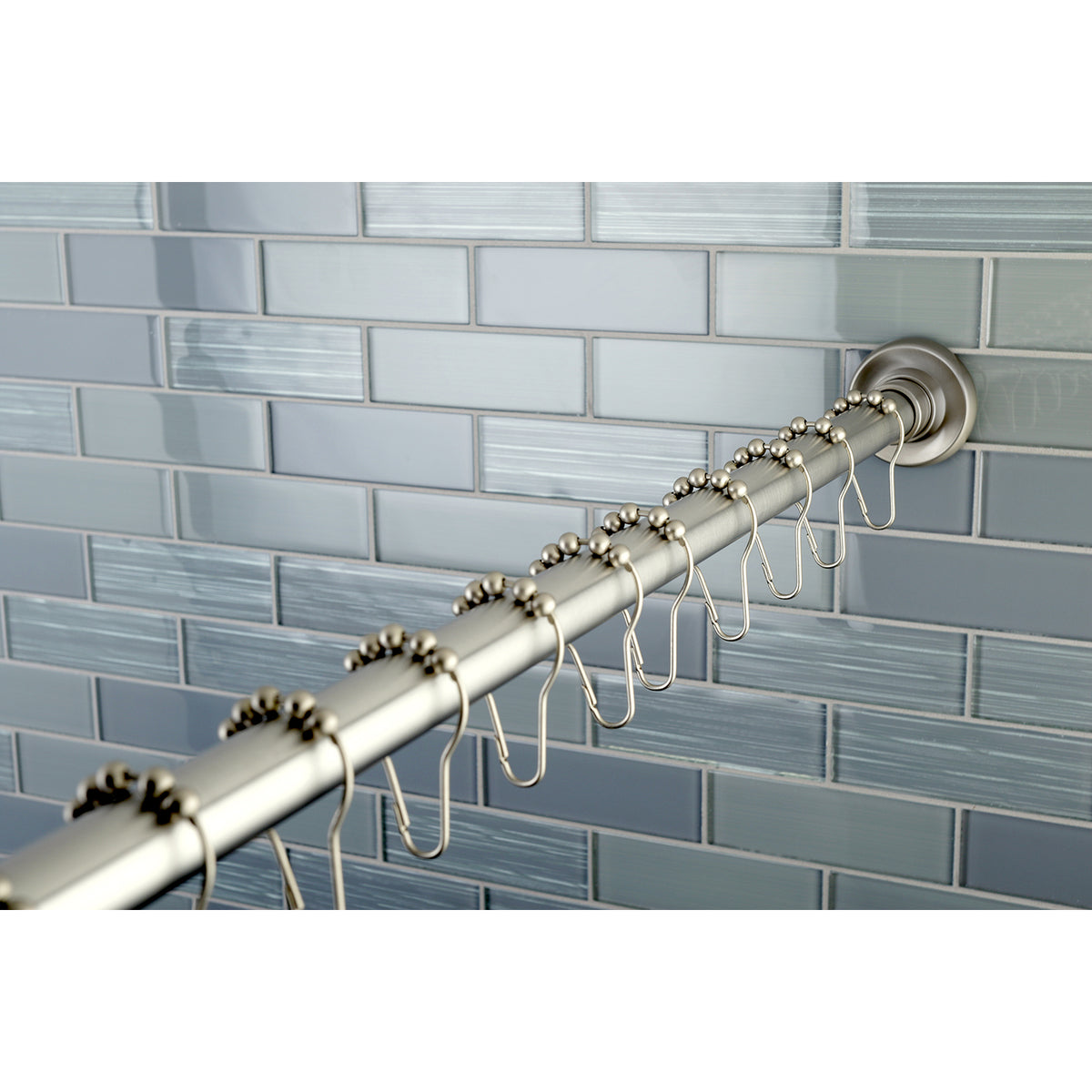Kingston Brass Edenscape 72-Inch Adjustable Stainless Steel Shower Curtain Rod with Rings