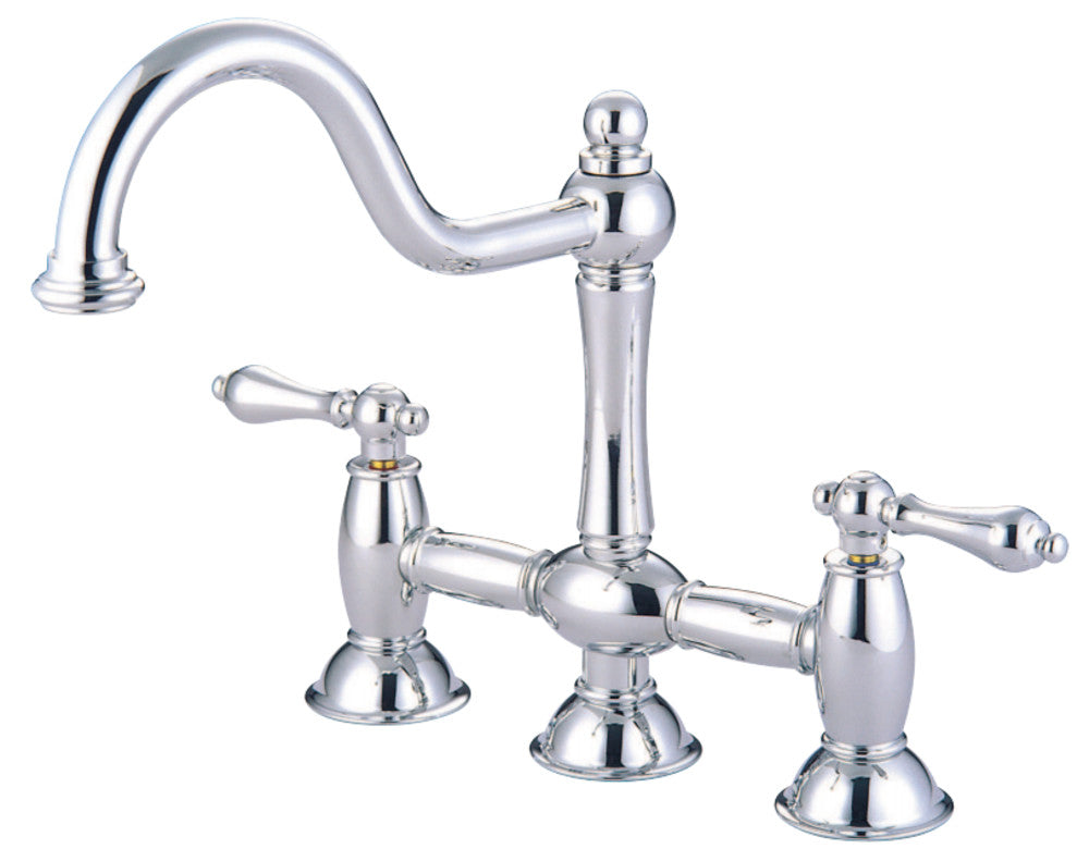 Kingston Brass KS3785AL Restoration Bridge Kitchen Faucet