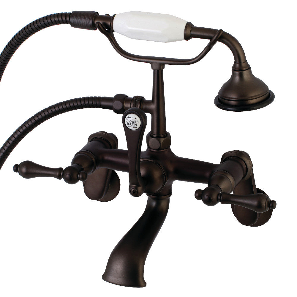 Aqua Vintage 7-Inch Adjustable Wall Mount Tub Faucet with Hand Shower